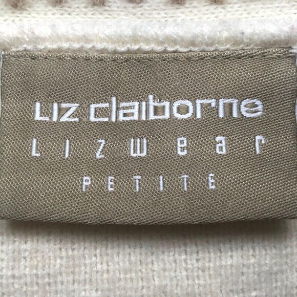 Vintage 90s Cream Floral Cottagecore Wool Knit Grandma Sweater Cardigan / Large - Picture 5 of 5